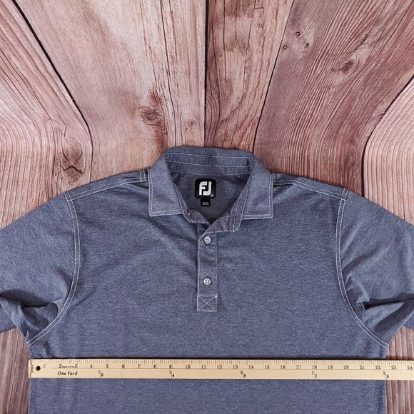 Footjoy FJ Mens Size Medium Blue Gray Short Sleeve Stretch Golf Polo Shirt - Picture 8 of 10